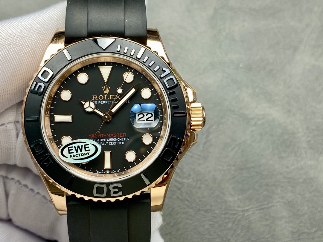 Rolex Yacht-Master 126655 40mm Automatic Black Dial 18kt Everose Gold Watch